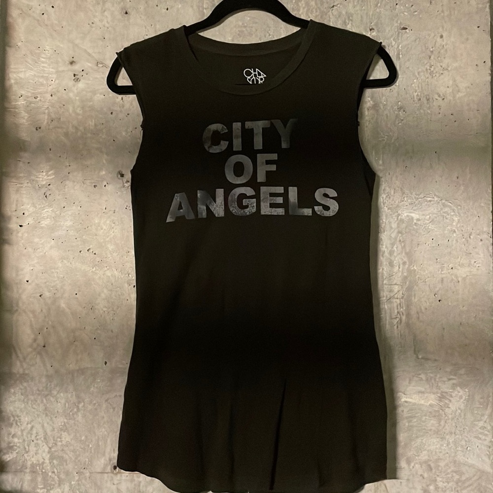 Brandy Melville Dark Gray 'City of Angels' Tank